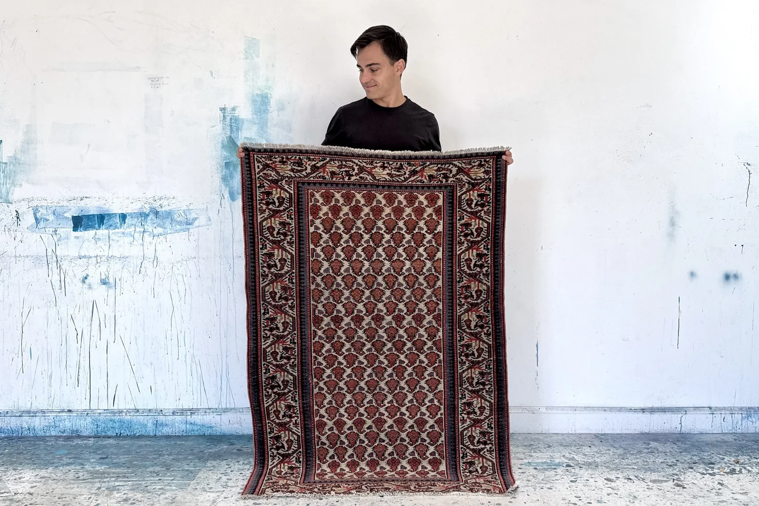 Square Baluch Prayer rug, 3x4 — Weft & Wool